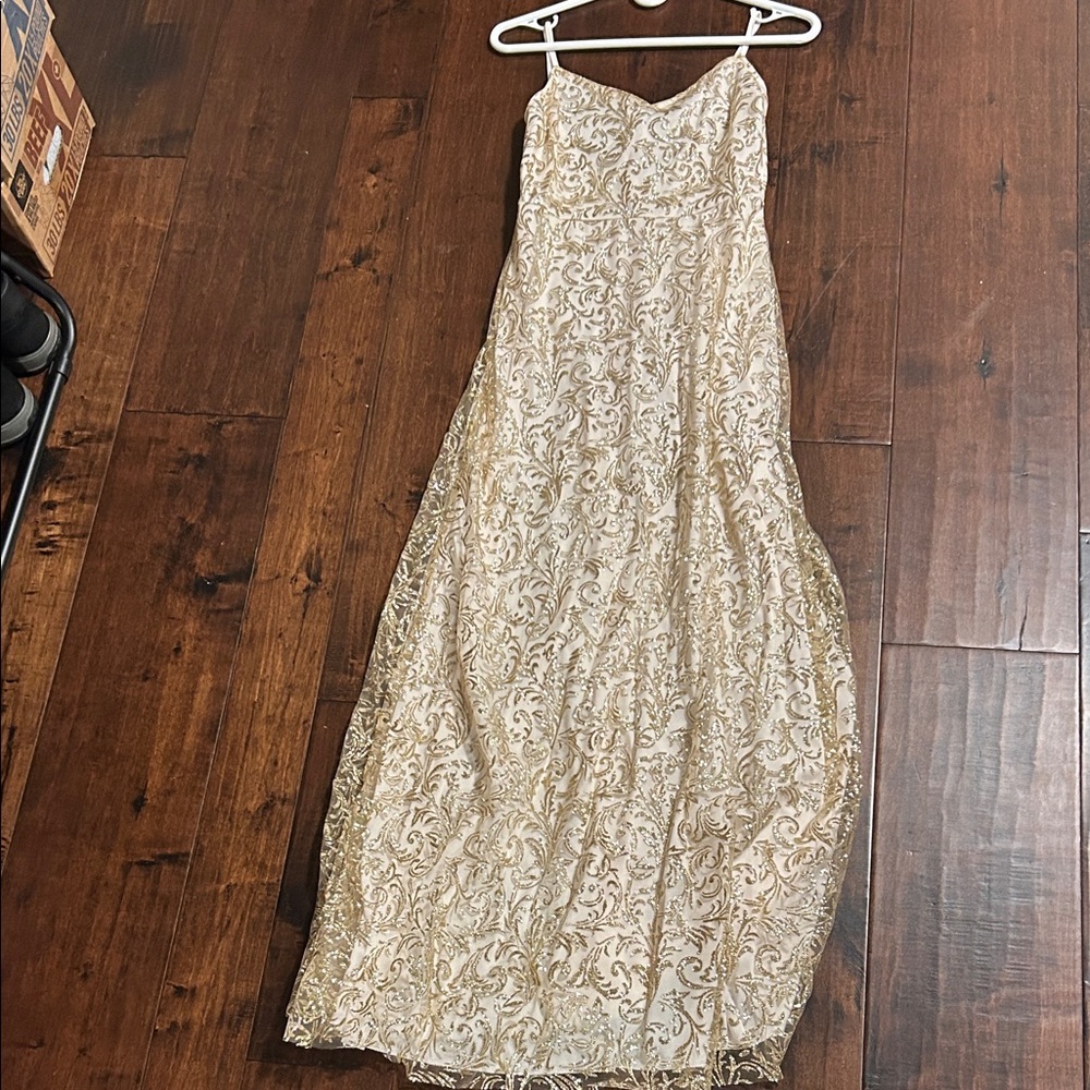 Elegant Gold and Cream Gown